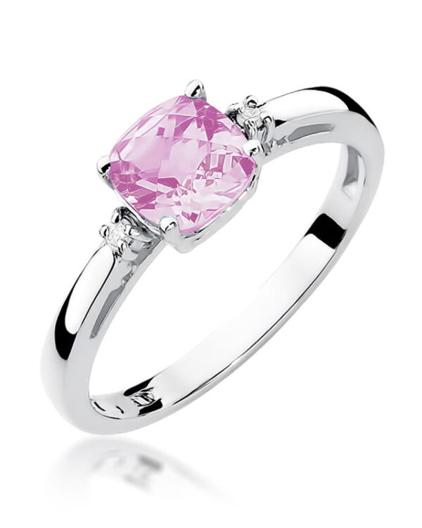 Pierścionek W003 Różowy Topaz 1