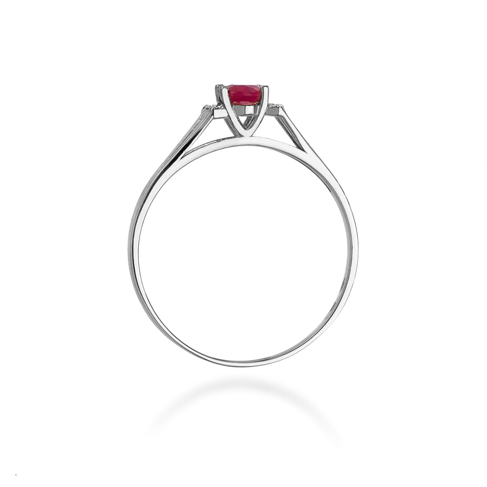 Pierścionek Rubin 0,60ct białe złoto 4 Pierścionek Rubin 0,60ct białe złoto - obrazek 3