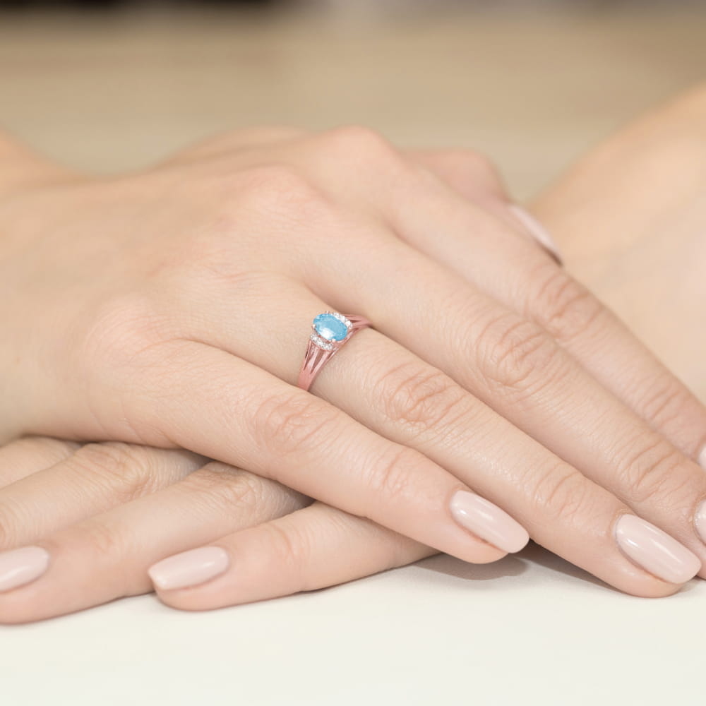 Pierścionek Topaz 0,50ct różowe złoto 5 Pierścionek Topaz 0,50ct różowe złoto - obrazek 4