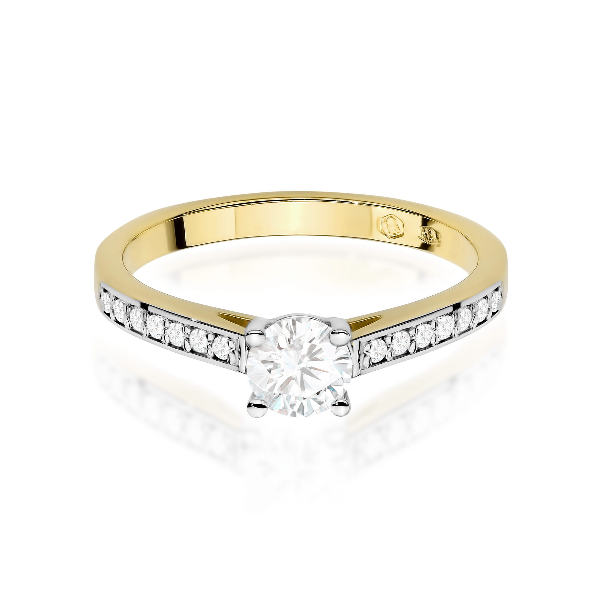 Pierścionek W0052 Diament Laboratoryjny 0,50ct żółte złoto 3 50ct żółte złoto Jubiler Kraków BigDIAMOND
