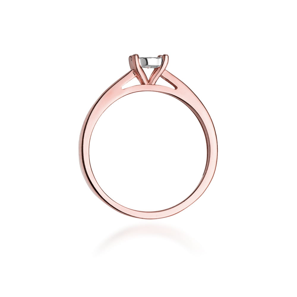 Pierścionek Diament 0,08ct różowe złoto 4 Pierścionek Diament 0,08ct różowe złoto - obrazek 3