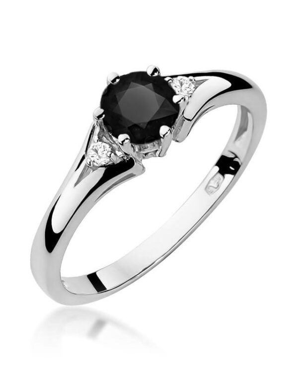 Pierścionek W0076 Czarny Diament 0