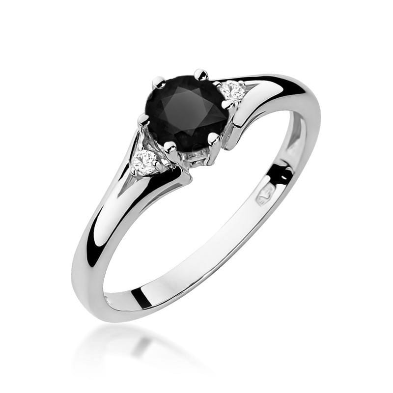 Pierścionek W0076 Czarny Diament 0