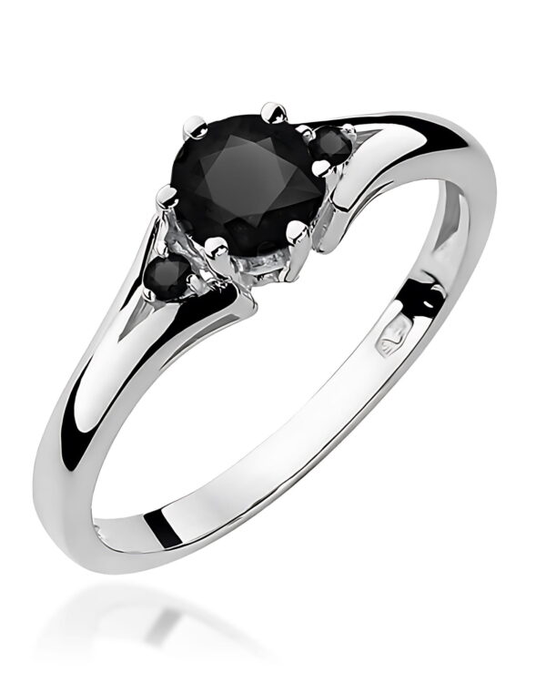 Pierścionek W0076 Czarny Diament 0