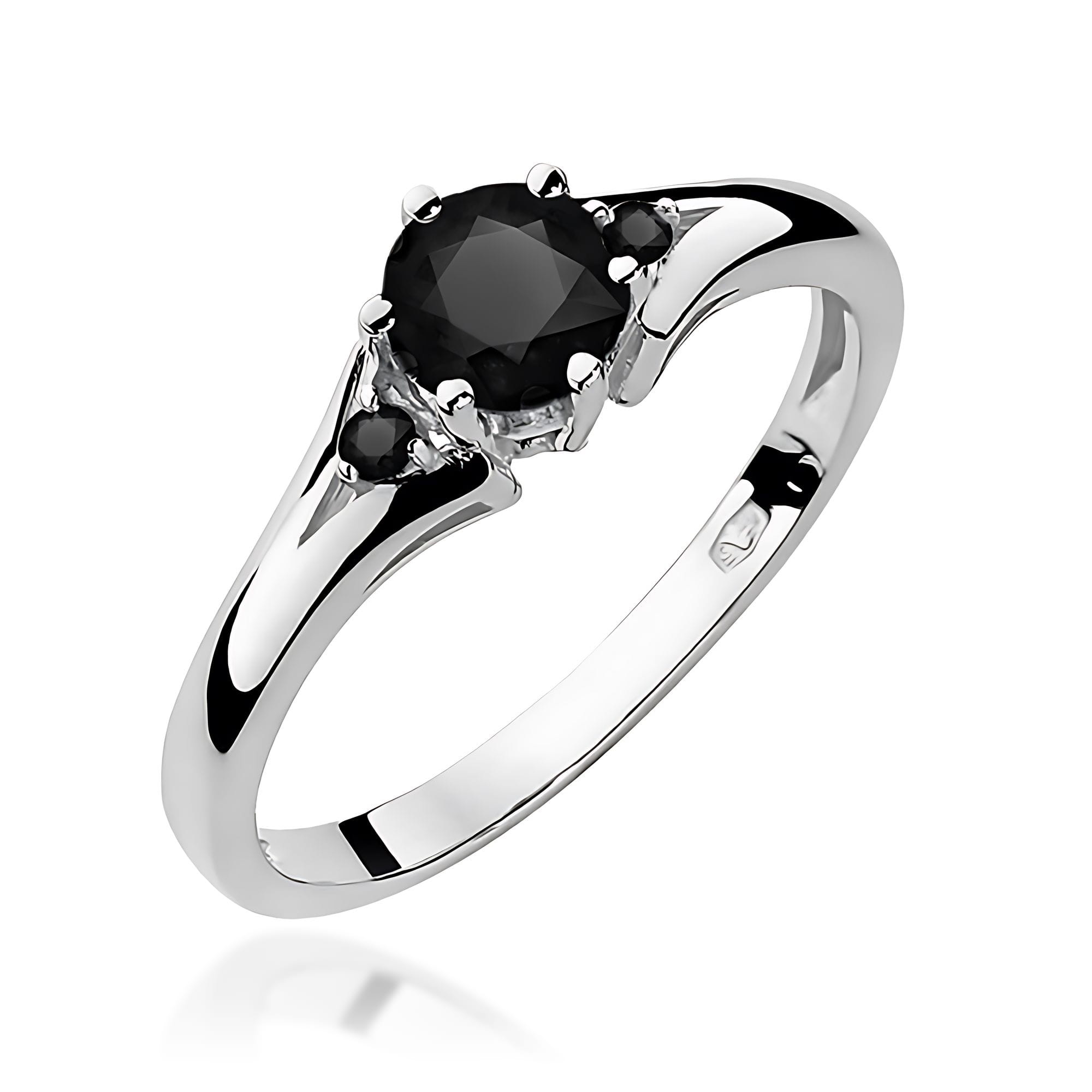 Pierścionek W0076 Czarny Diament 0
