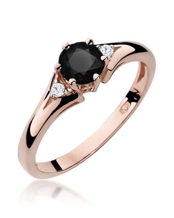 Pierścionek W0076 Czarny Diament 0