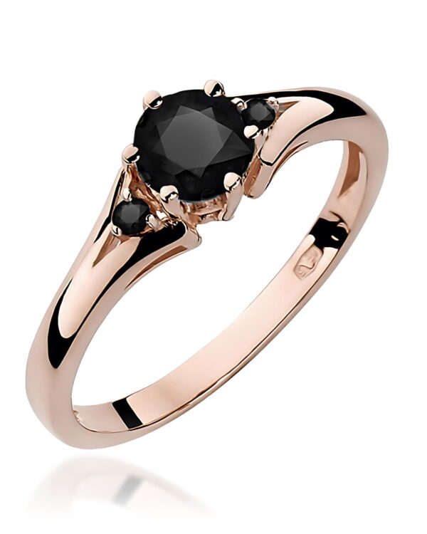 Pierścionek W0076 Czarny Diament 0