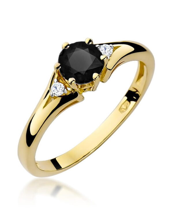 Pierścionek W0076 Czarny Diament 0