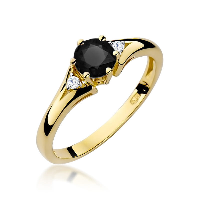 Pierścionek W0076 Czarny Diament 0