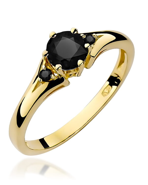 Pierścionek W0076 Czarny Diament 0
