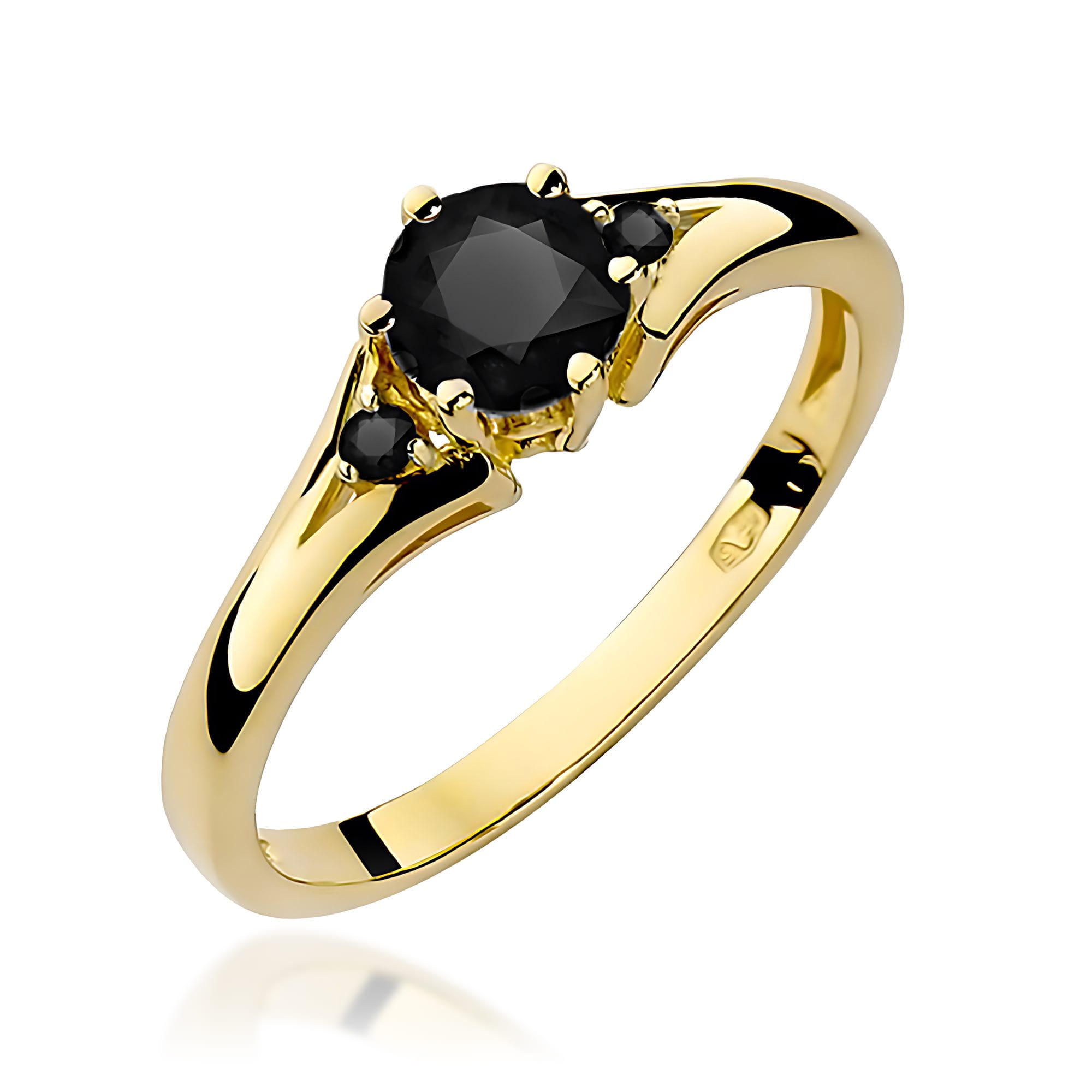 Pierścionek W0076 Czarny Diament 0