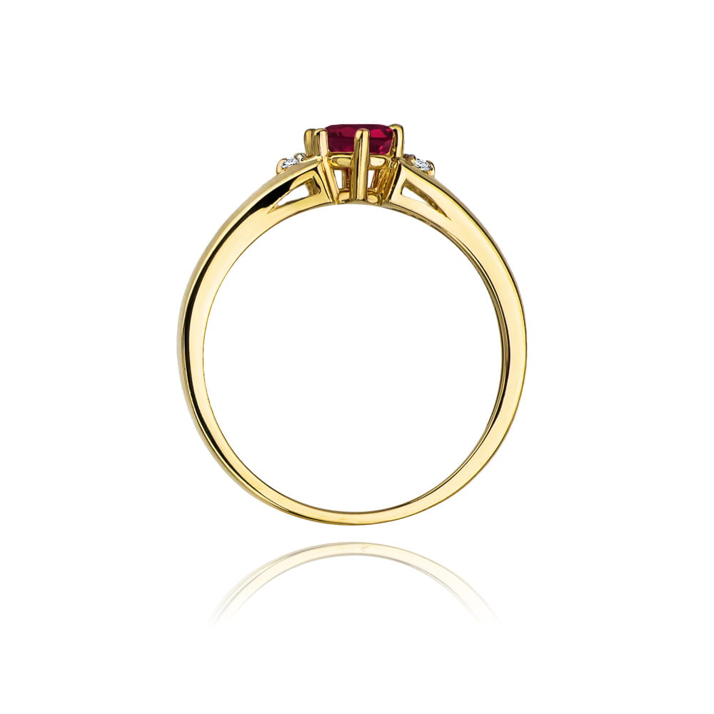 Pierścionek Rodolit 0,60ct żółte złoto 4 Pierścionek Rodolit 0,60ct żółte złoto - obrazek 3