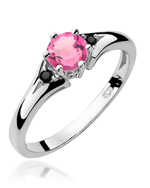 Pierścionek W0076 Różowy Topaz 0