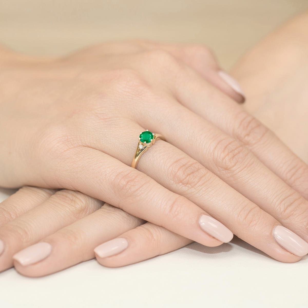 Pierścionek Szmaragd 0,50ct żółte złoto 5 Pierścionek Szmaragd 0,50ct żółte złoto - obrazek 4