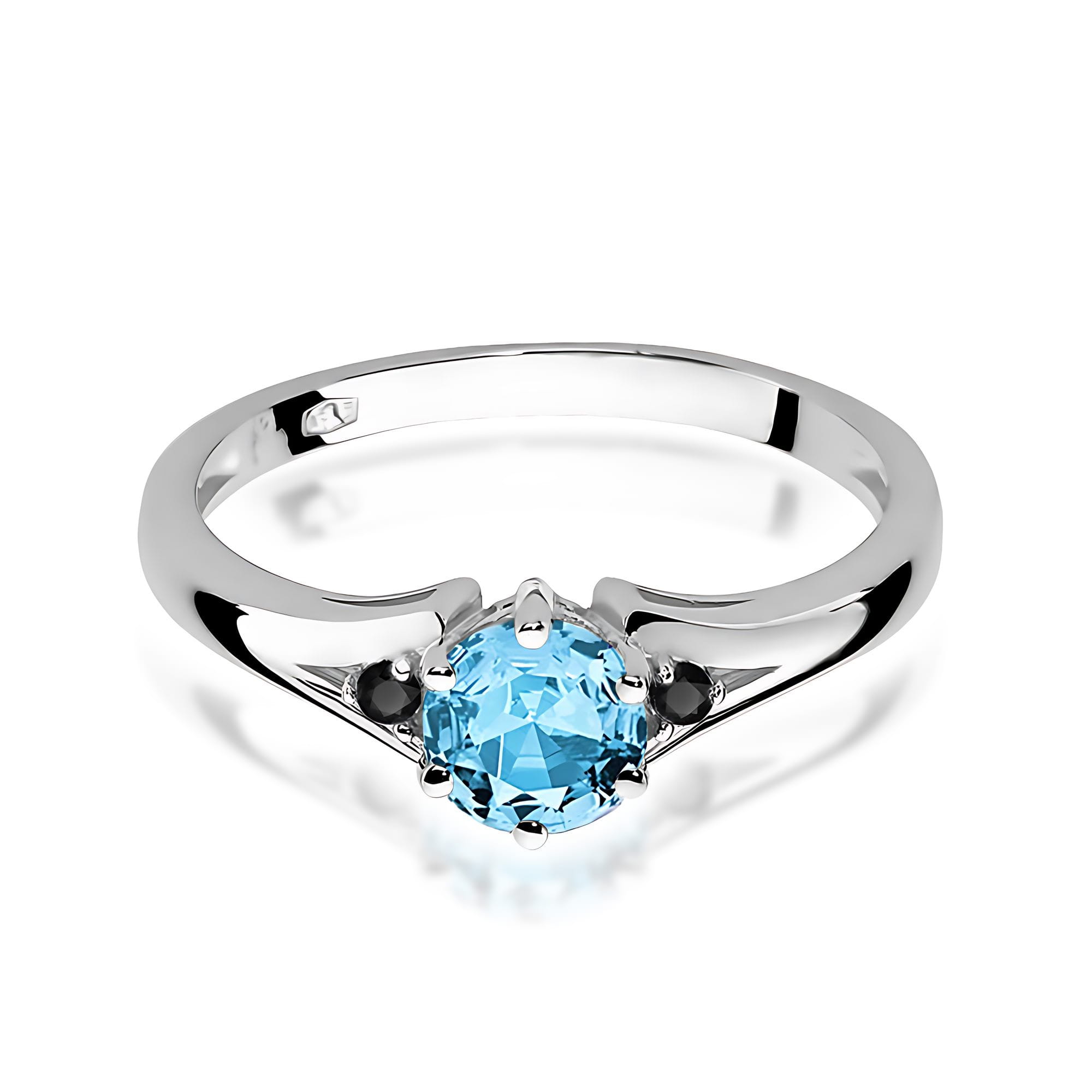 Pierścionek Topaz 0,50ct białe złoto z czarnymi diamentami 3 50ct białe złoto z czarnymi diamentami Jubiler Kraków BigDIAMOND