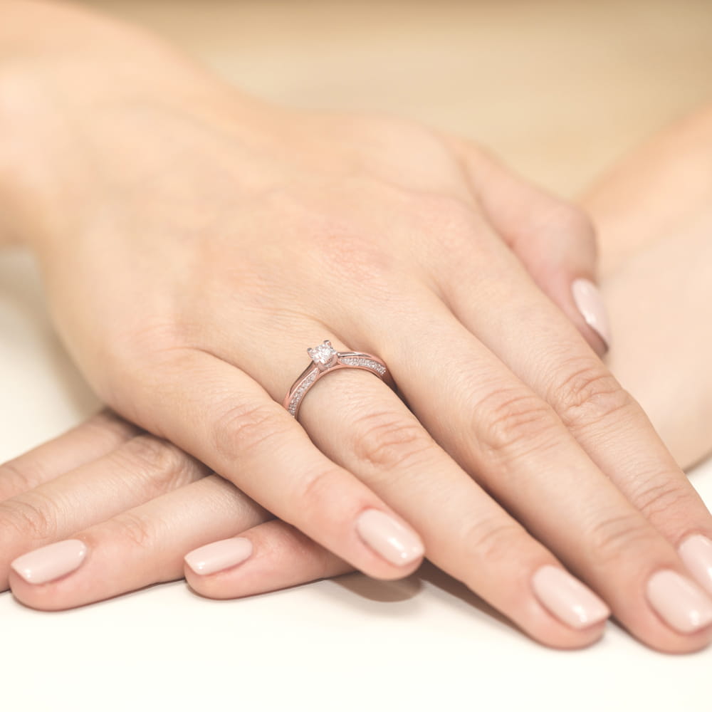 Pierścionek Diament 0,30ct różowe złoto 5 Pierścionek Diament 0,30ct różowe złoto - obrazek 4