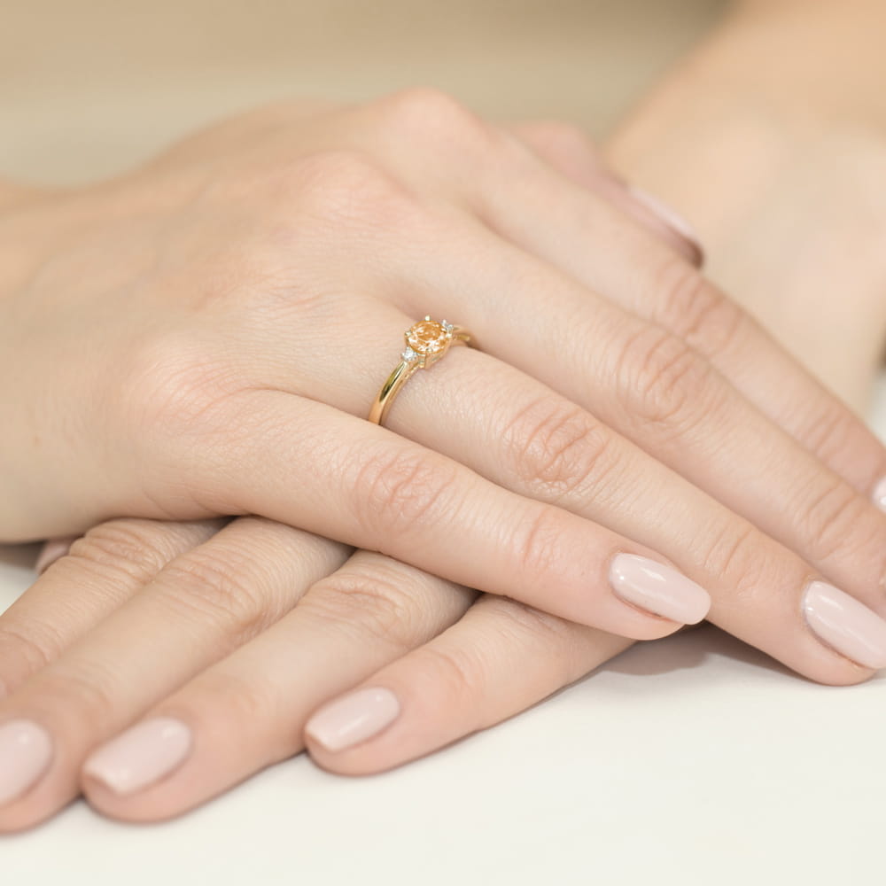 Pierścionek Cytryn 0,50ct żółte złoto 5 Pierścionek Cytryn 0,50ct żółte złoto - obrazek 4