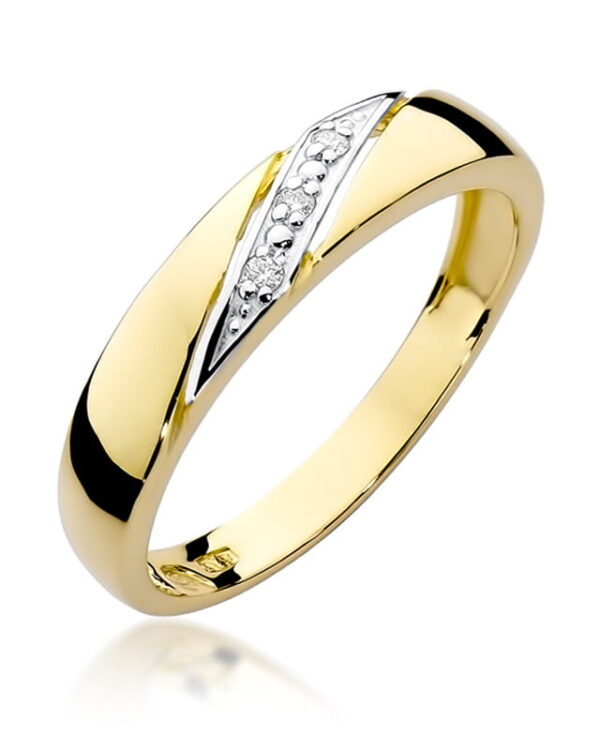 Pierścionek W0118 z diamentami żółte złoto Jubiler Kraków BigDIAMOND