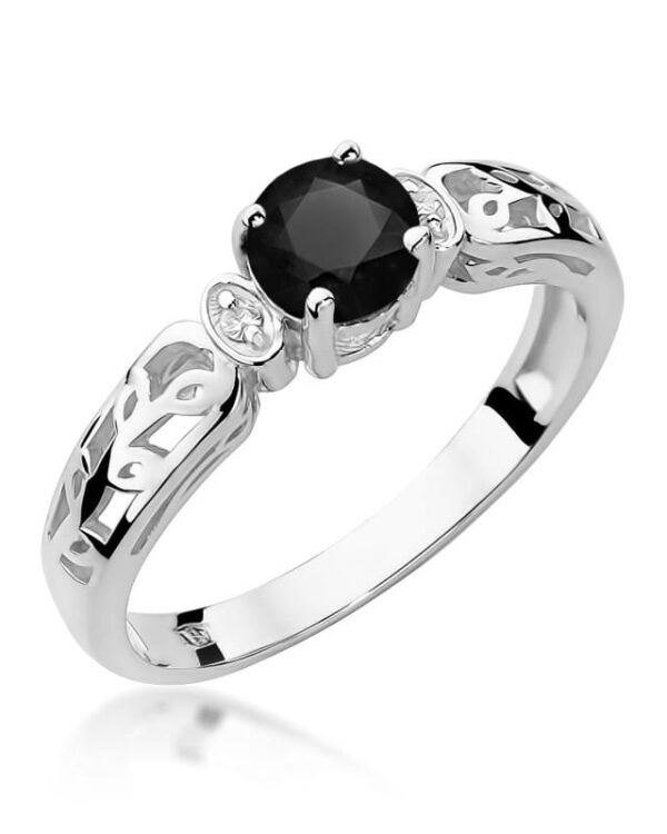 Pierścionek W014 Czarny Diament 0