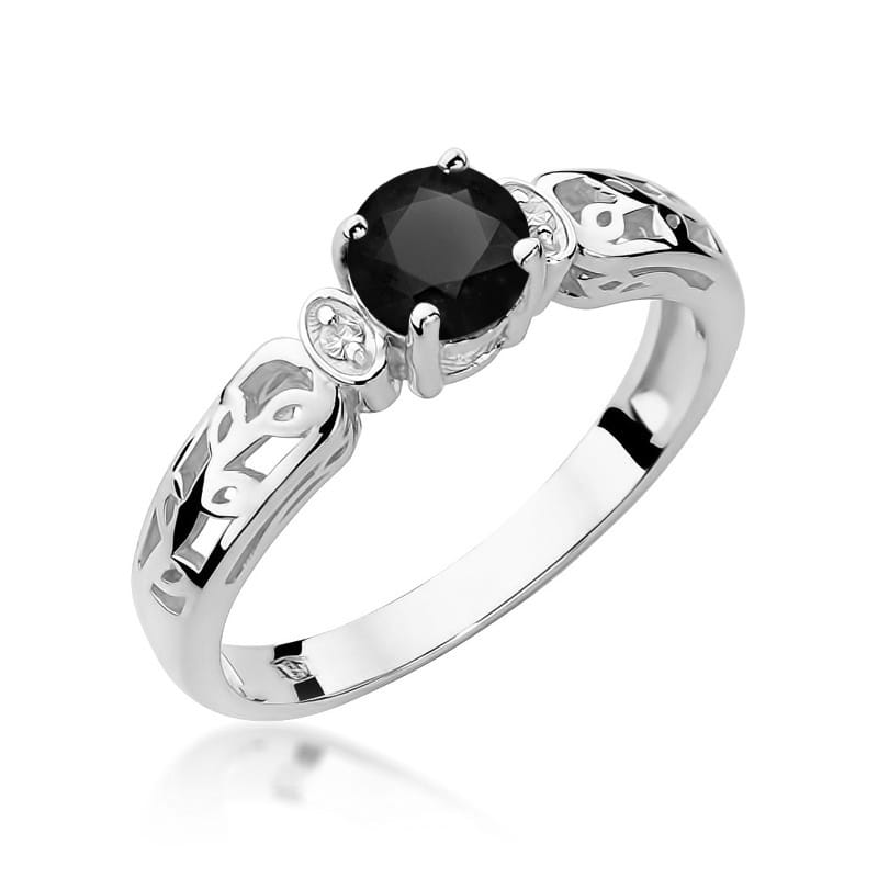 Pierścionek W014 Czarny Diament 0