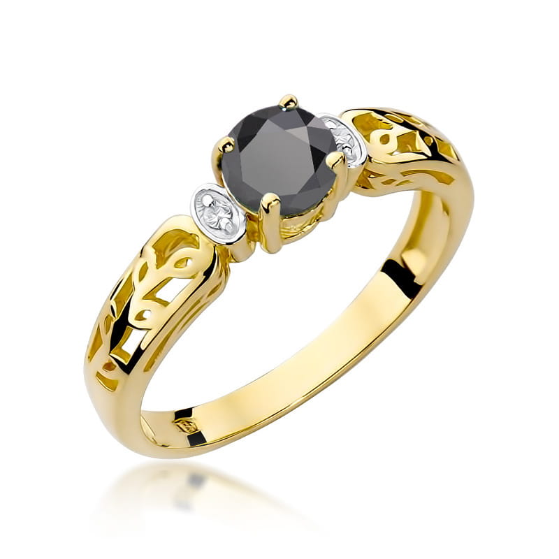 Pierścionek W014 Czarny Diament 0