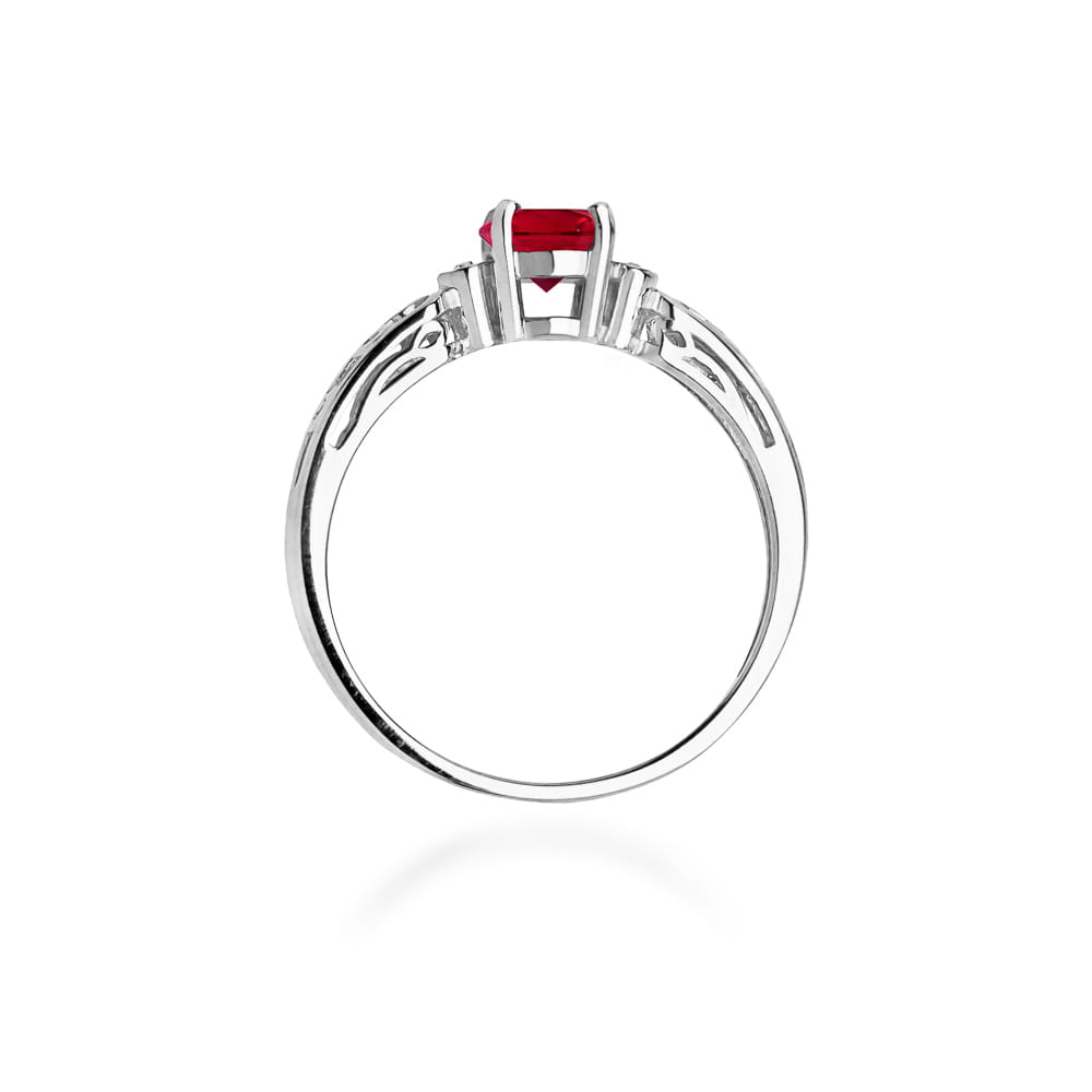 Pierścionek Rubin 0,60ct białe złoto 4 Pierścionek Rubin 0,60ct białe złoto - obrazek 3
