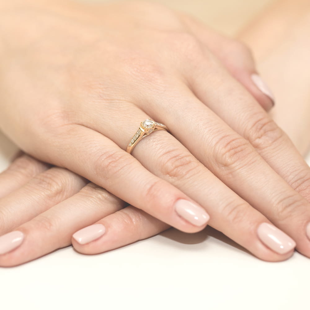 Pierścionek Diament 0,23ct żółte złoto 5 Pierścionek Diament 0,23ct żółte złoto - obrazek 4