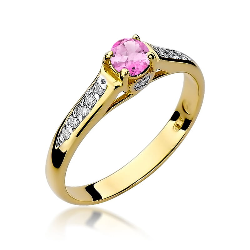 Pierścionek W016 Różowy Topaz 0
