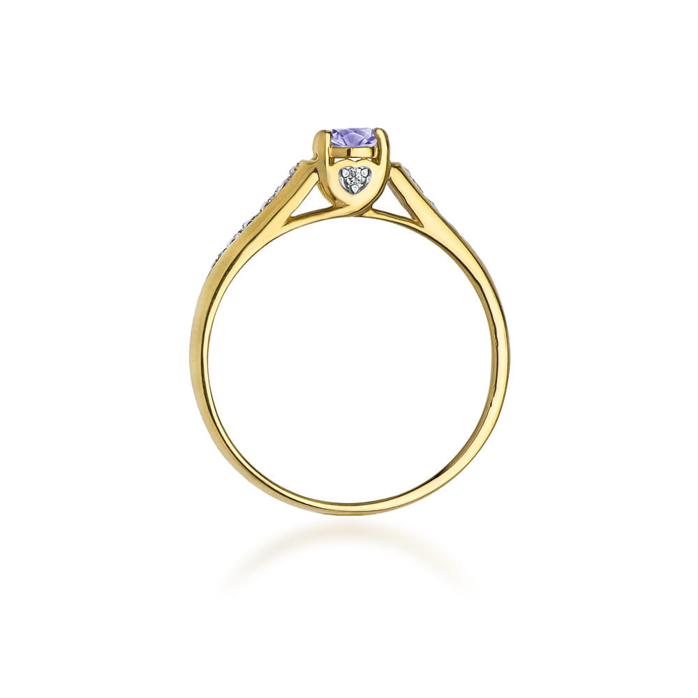Pierścionek Tanzanit 0,35ct żółte złoto 4 Pierścionek Tanzanit 0,35ct żółte złoto - obrazek 3