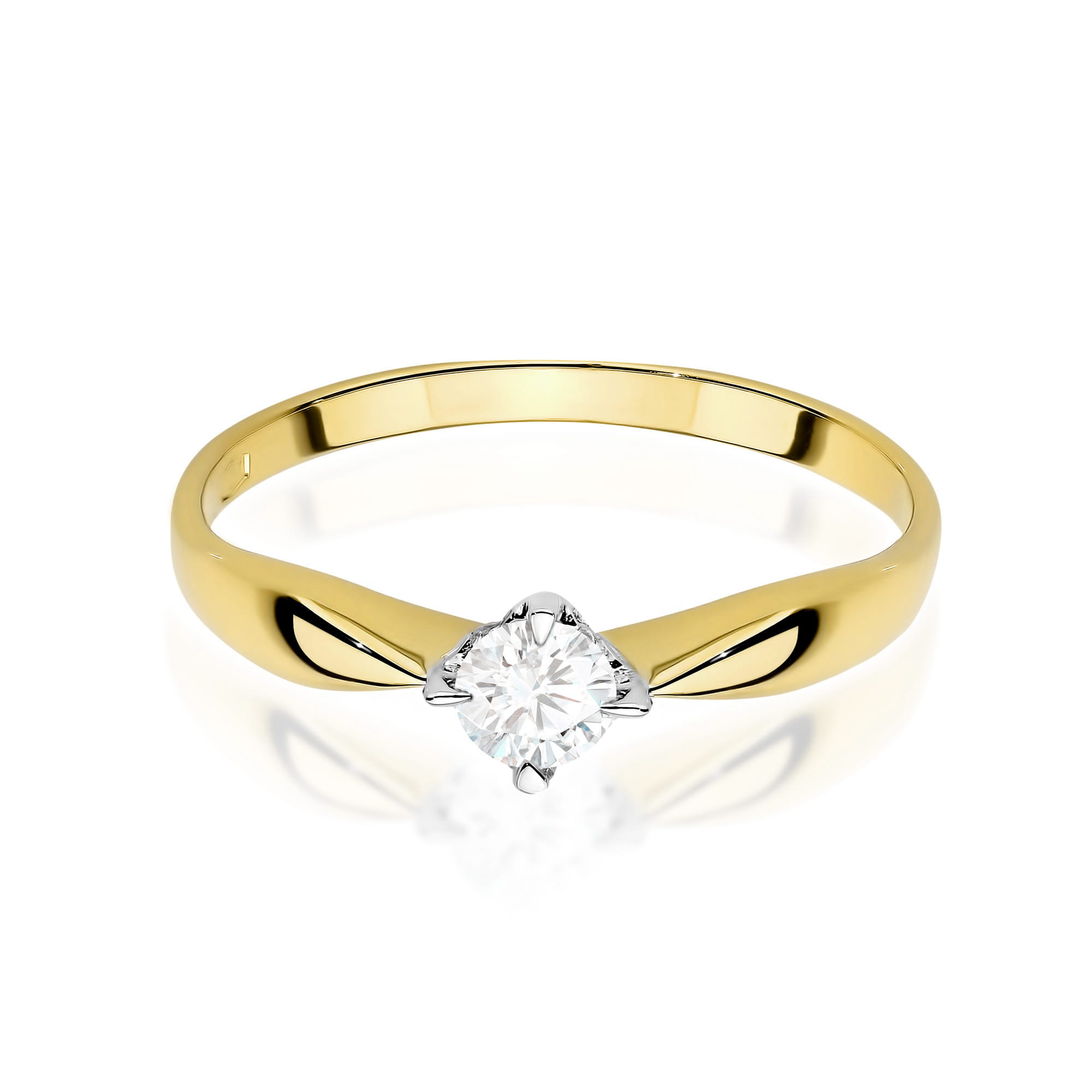Pierścionek W0171 Diament Laboratoryjny 0,15ct żółte złoto 3 15ct żółte złoto Jubiler Kraków BigDIAMOND