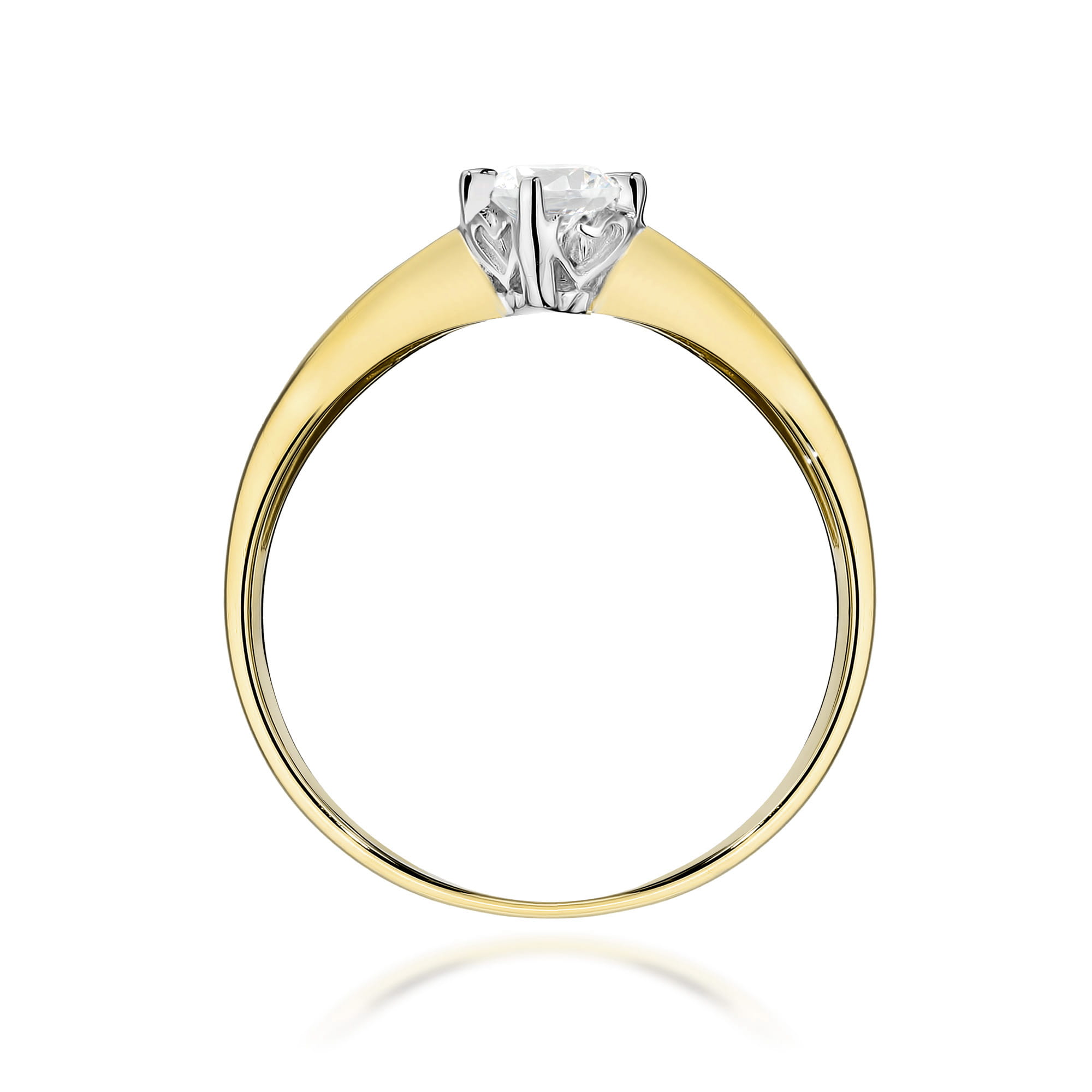 Pierścionek W0171 Diament Laboratoryjny 0,15ct żółte złoto 4 Pierścionek W0171 Diament Laboratoryjny 0,15ct żółte złoto - obrazek 3