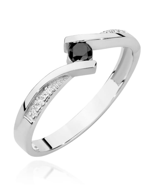 Pierścionek W0177 Czarny Diament 0