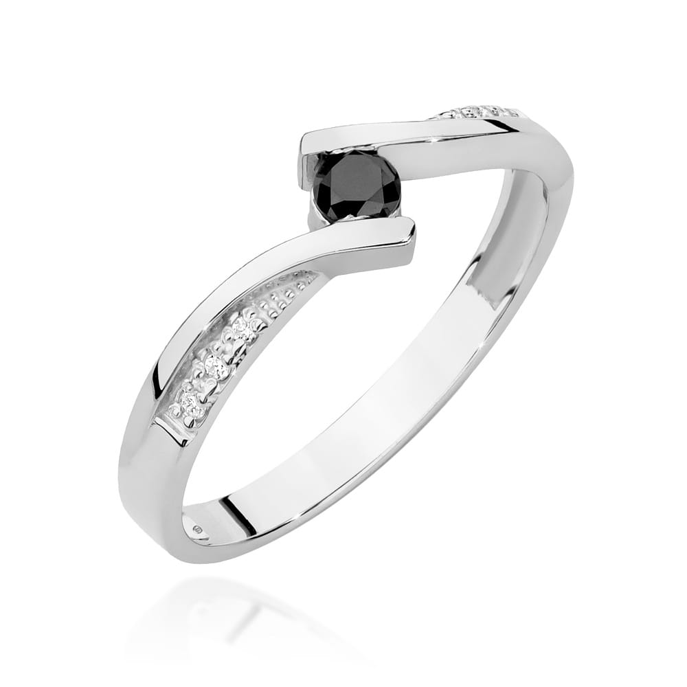 Pierścionek W0177 Czarny Diament 0