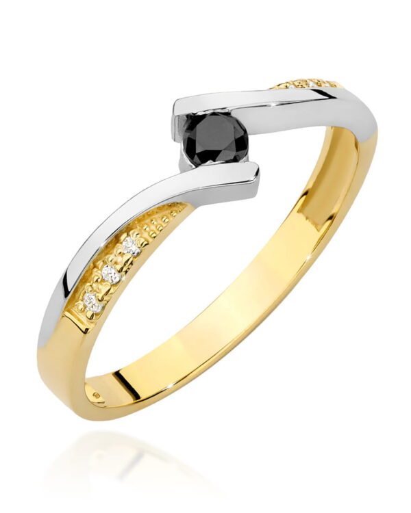 Pierścionek W0177 Czarny Diament 0