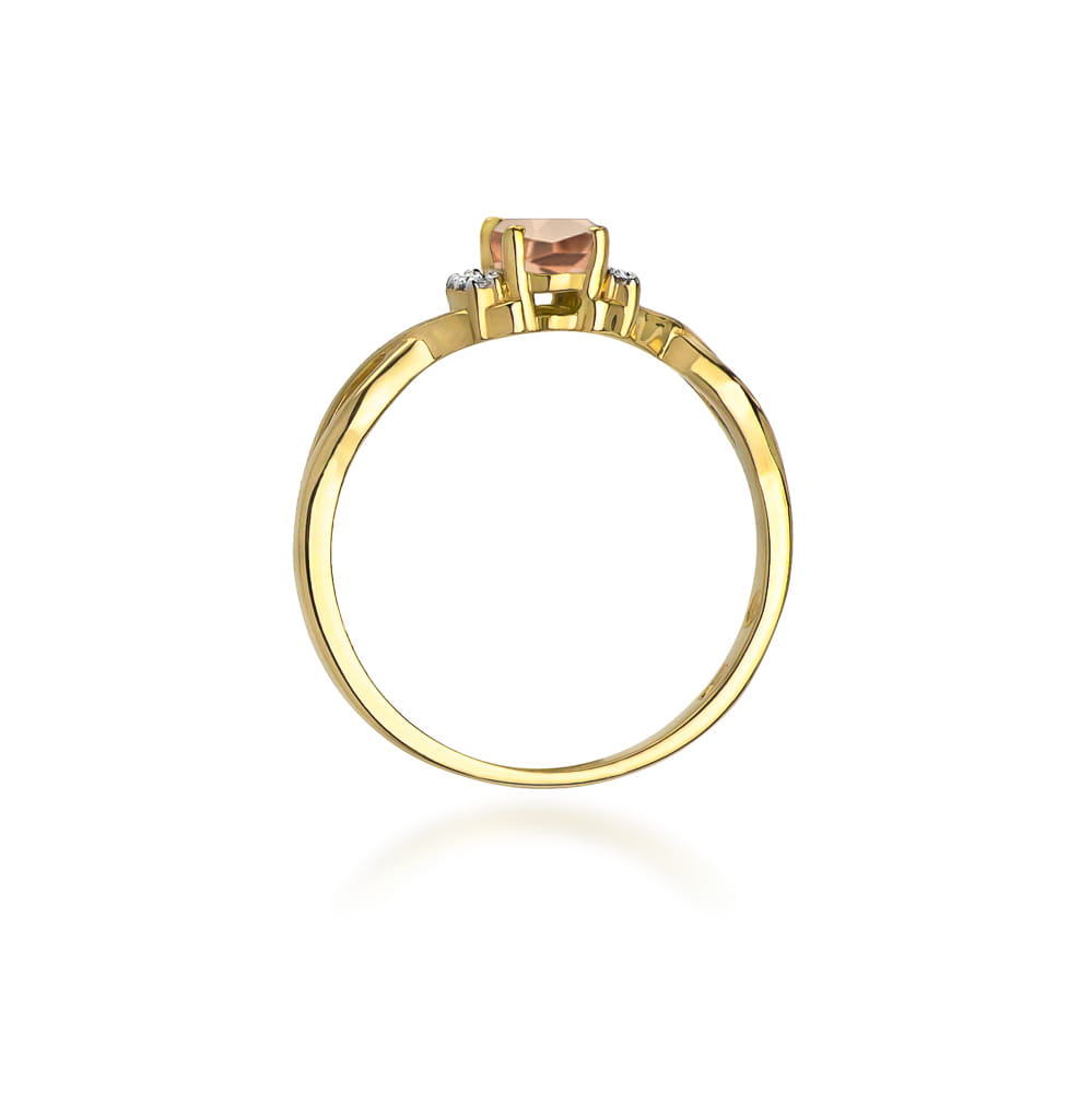 Pierścionek Morganit 0,40ct żółte złoto 4 Pierścionek Morganit 0,40ct żółte złoto - obrazek 3