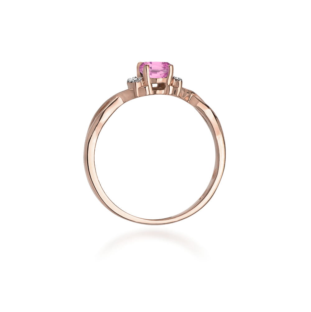 Pierścionek Różowy Szafir 0,45ct różowe złoto 4 Pierścionek Różowy Szafir 0,45ct różowe złoto - obrazek 3