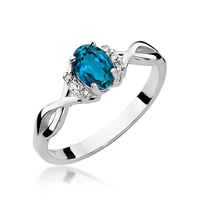 Pierścionek W019 Topaz London Blue 0