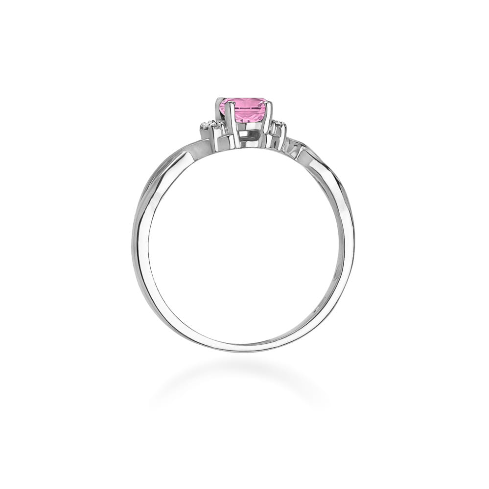 Pierścionek Topaz Różowy 0,50ct białe złoto 4 Pierścionek Topaz Różowy 0,50ct białe złoto - obrazek 3