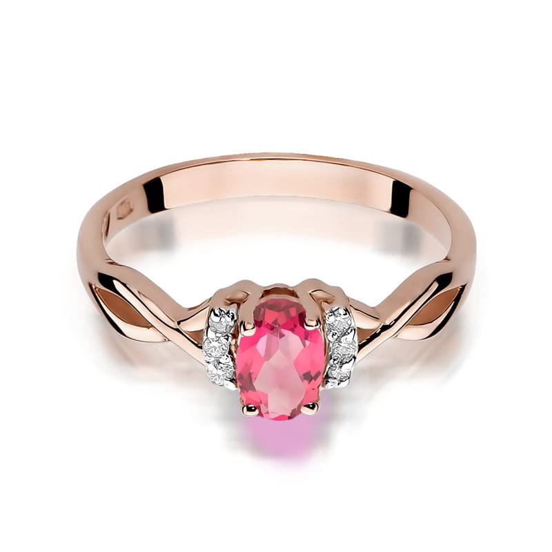 Pierścionek Topaz Różowy 0,50ct różowe złoto 3 50ct różowe złoto Jubiler Kraków BigDIAMOND