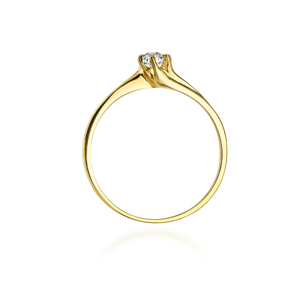 Pierścionek Diament 0,10ct żółte złoto 4 Pierścionek Diament 0,10ct żółte złoto - obrazek 3