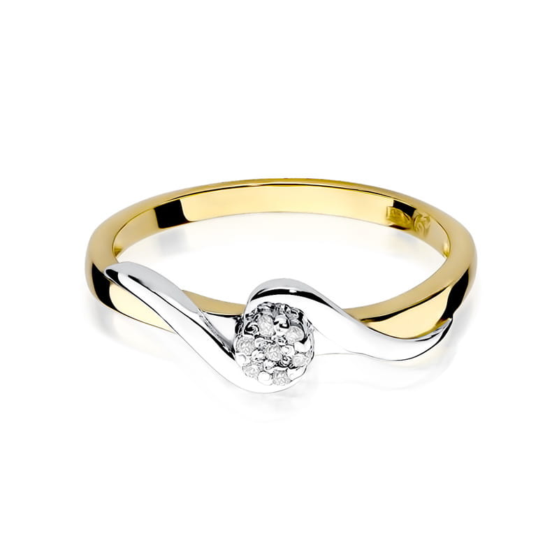 Pierścionek Diament 0,04ct żółte złoto 3 04ct żółte złoto Jubiler Kraków BigDIAMOND