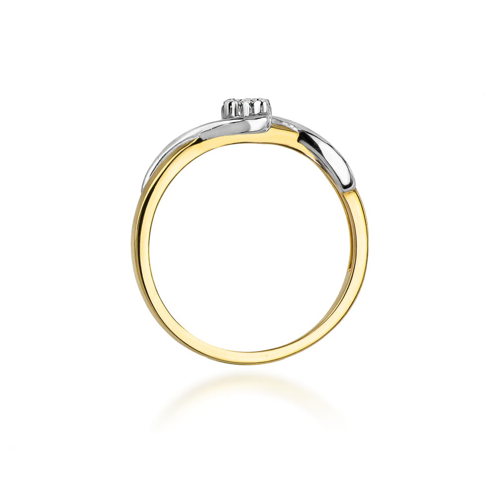Pierścionek Diament 0,04ct żółte złoto 4 Pierścionek Diament 0,04ct żółte złoto - obrazek 3