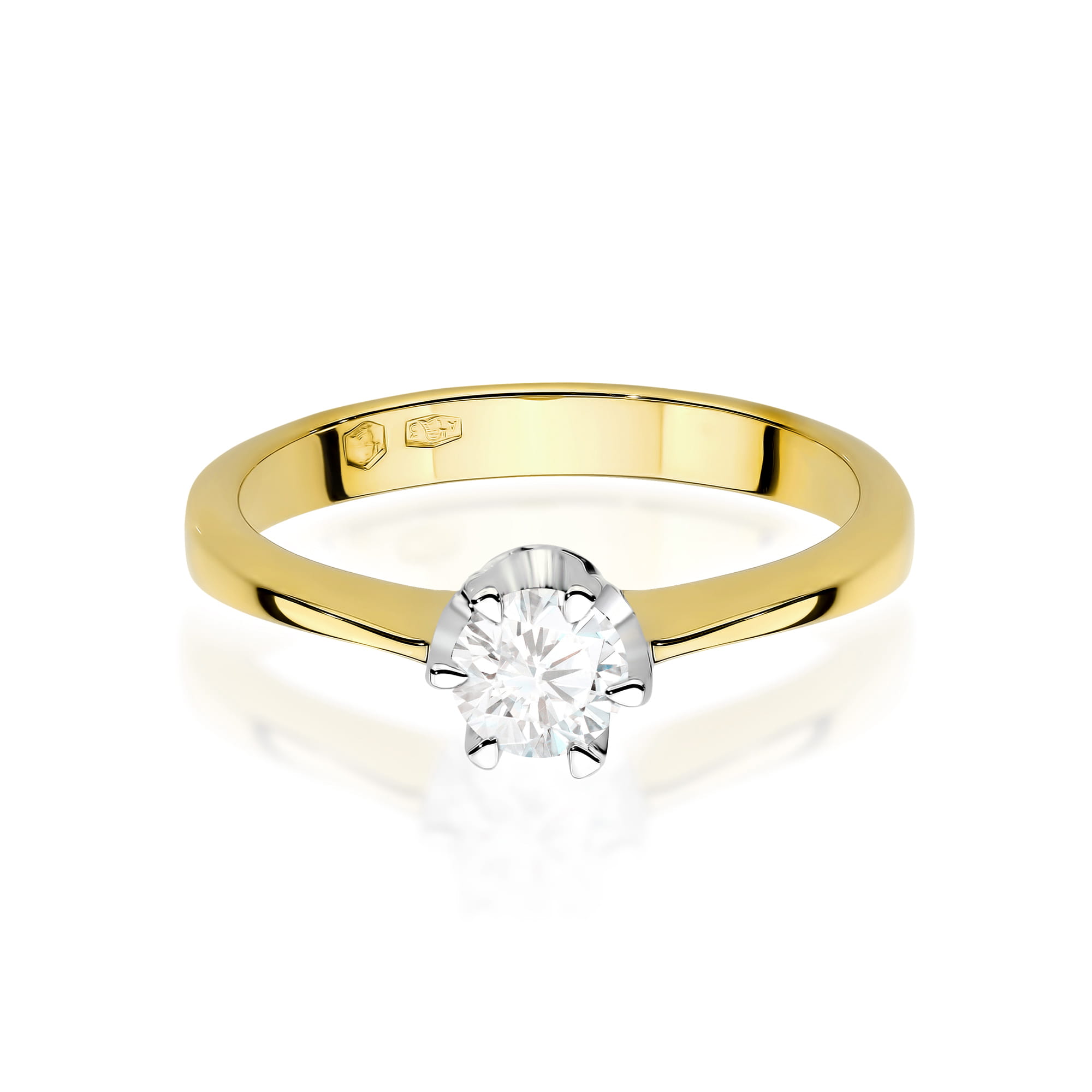 Pierścionek W0220 Diament Laboratoryjny 0,30ct żółte złoto 3 30ct żółte złoto Jubiler Kraków BigDIAMOND