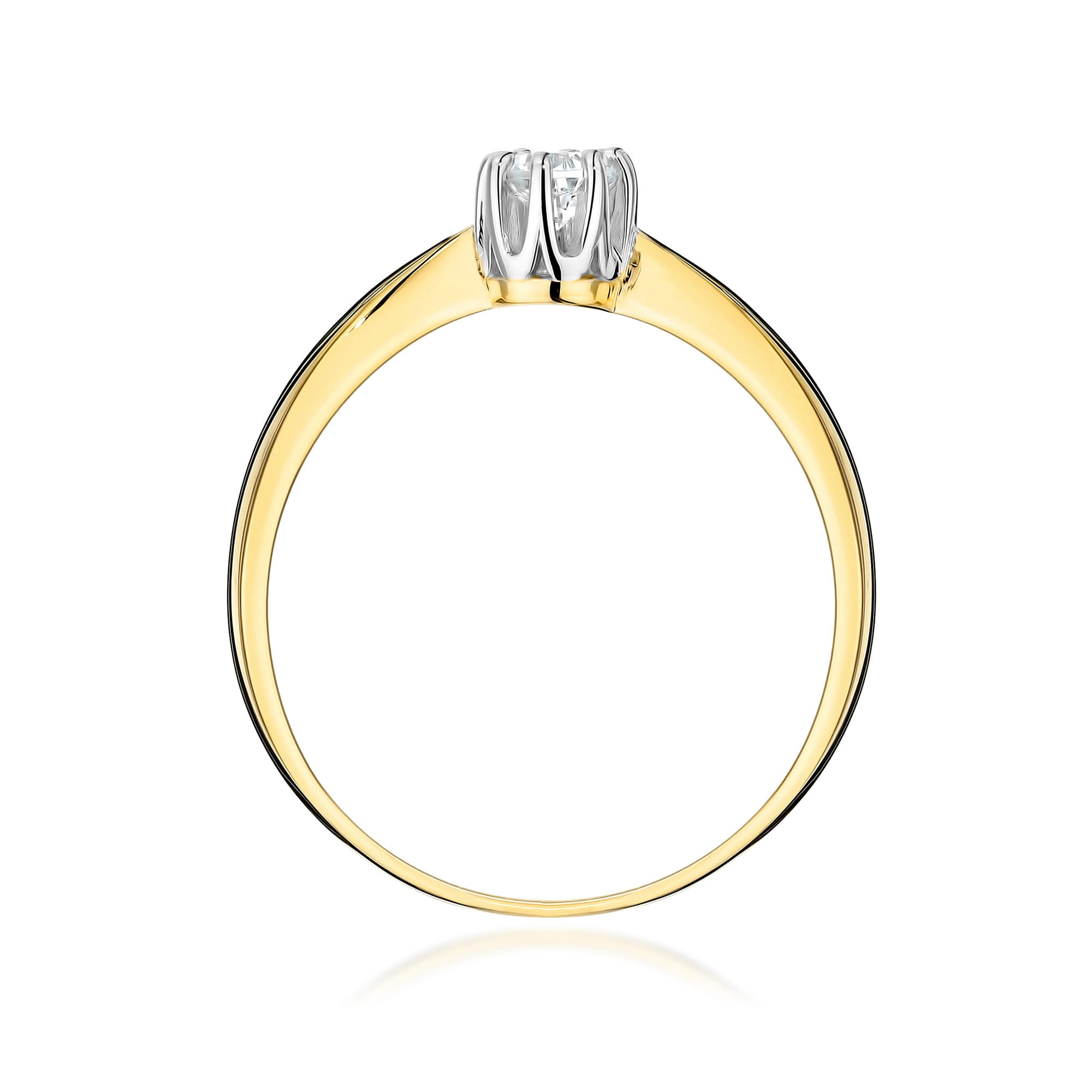Pierścionek Diament Laboratoryjny 0,15ct żółte złoto 4 Pierścionek Diament Laboratoryjny 0,15ct żółte złoto - obrazek 3