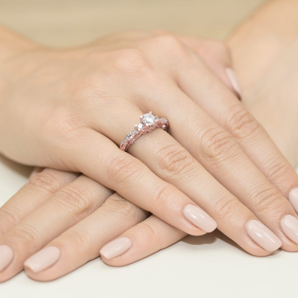 Pierścionek Diament 0,70ct różowe złoto 5 Pierścionek Diament 0,70ct różowe złoto - obrazek 4