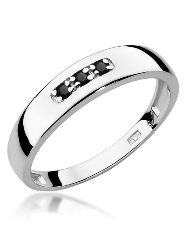 Pierścionek W0235 z Czarnymi Diamentami białe złoto Jubiler Kraków BigDIAMOND