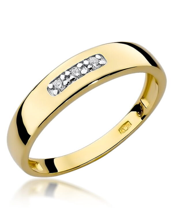 Pierścionek W0235 z diamentami żółte złoto Jubiler Kraków BigDIAMOND