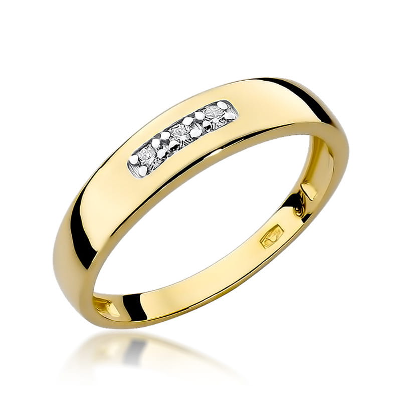 Pierścionek W0235 z diamentami żółte złoto Jubiler Kraków BigDIAMOND