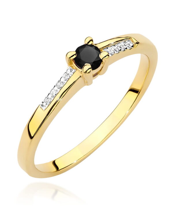 Pierścionek W0258 Czarny Diament 0