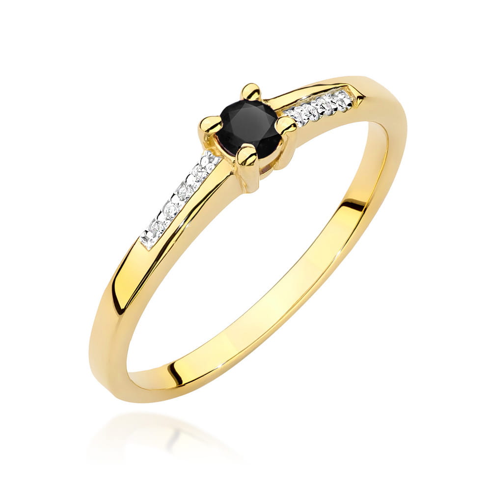 Pierścionek W0258 Czarny Diament 0